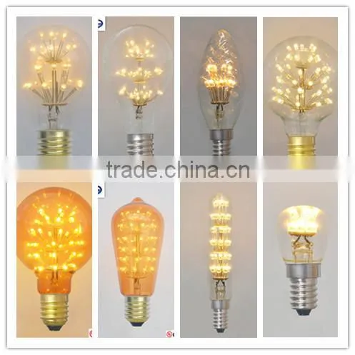 0.5w fancy candle firework led bulb light