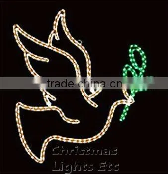 LED Rope Light Motif as Outdoor Plastic back 2D Santa Merry Christmas silhouette