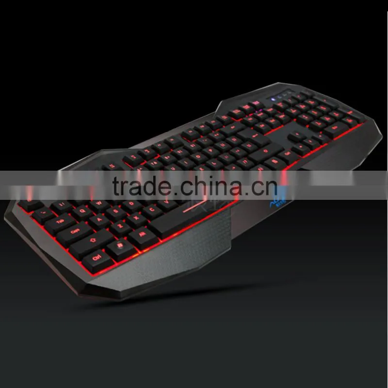 2015 New LED Illuminated Ergonomic Gaming Keyboard USB Multimedia Backlight Backlit Ultra-thin Keyboard