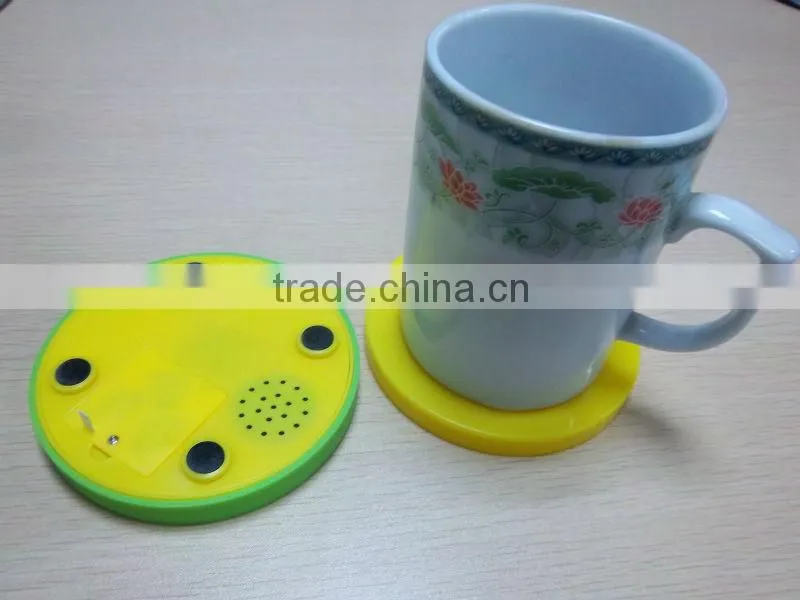 sound coaster,cup mat with sound module,electronic coaster