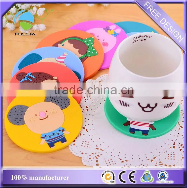colorful soft pvc hotel cafeteria dining logo mixed wholesales cup holder mat