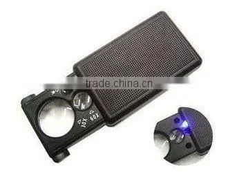 Illuminated LED jewellery magnifier with UV lamp