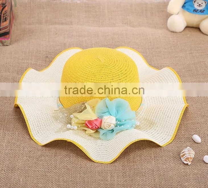 Promotion Ladies Flower Sombrero Hat,Straw Hat Beach Hat For Women