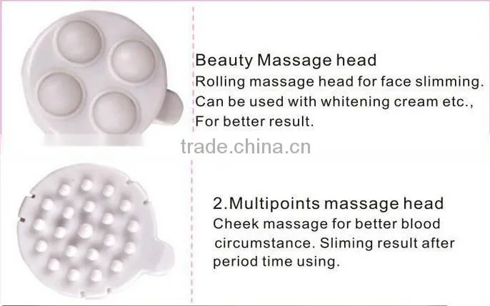 Electric Vibration facial massager for the face cleaning with four removable head