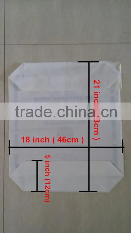 custom printed transparent pe bag plastic valve bag 20kg