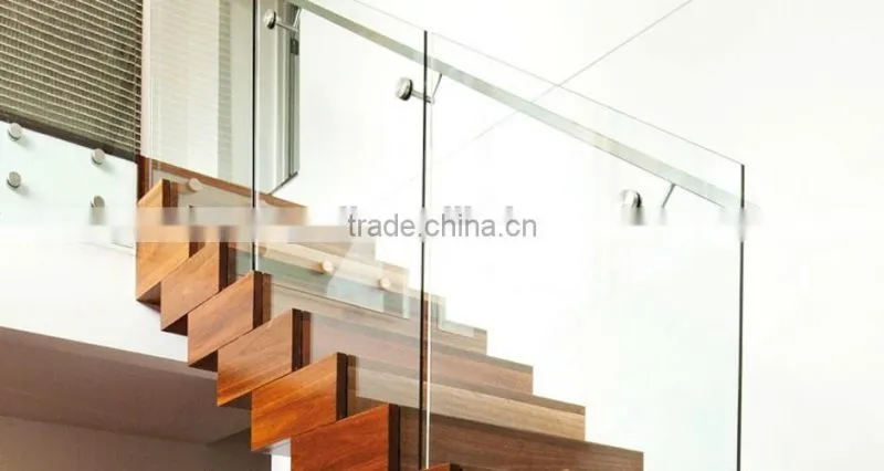 Canada steel wooden straight wood tread, stainless steel stair--YUDI