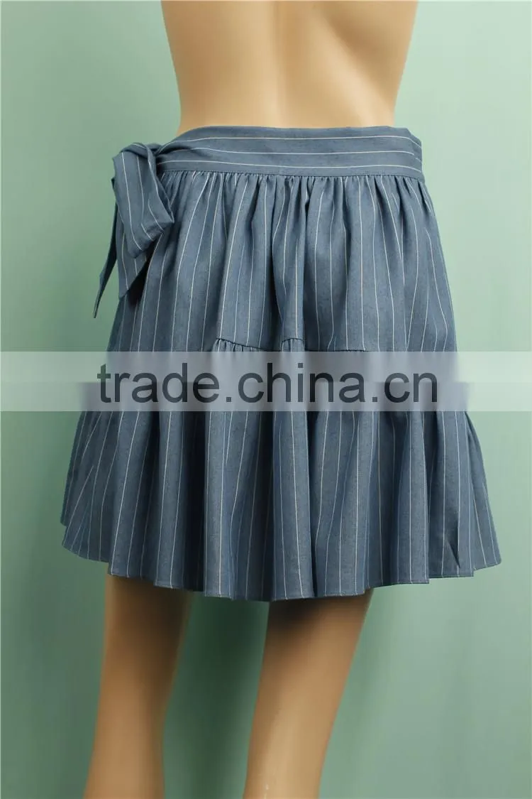 2016 S/S hot sell own design pleated women short skirt