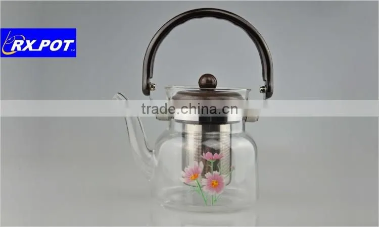 Creative Life Series - Glass Tea Pot + Tea Infuser Strainer ,Lead-free Heat-resistant Borosilicate Glass 600B/1400B/2000B