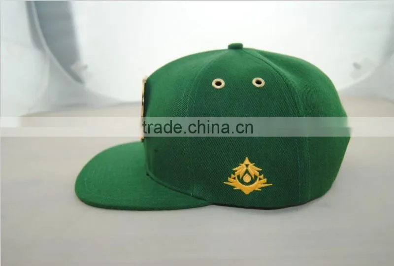 2015 good quality 6panel meal plate arylic snapback caps