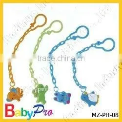 2015 New Wholesale High Quality Colorful Baby Pacifier Clip Holder Wooden Pacifier Clip