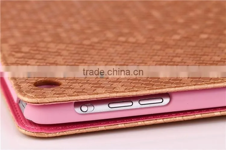 New colored litchi flip smart leather case for Ipad in stock