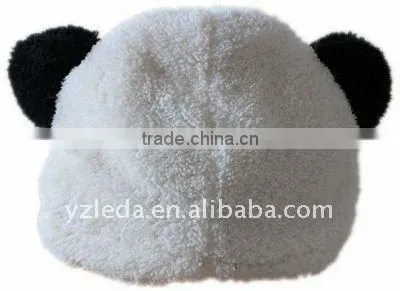 Stuffed panda cap plush hat toy supplier
