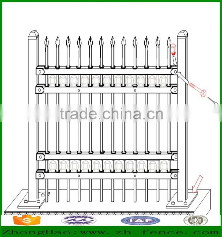 High quality PVC coated Zinc Steel tubular Fence for sale