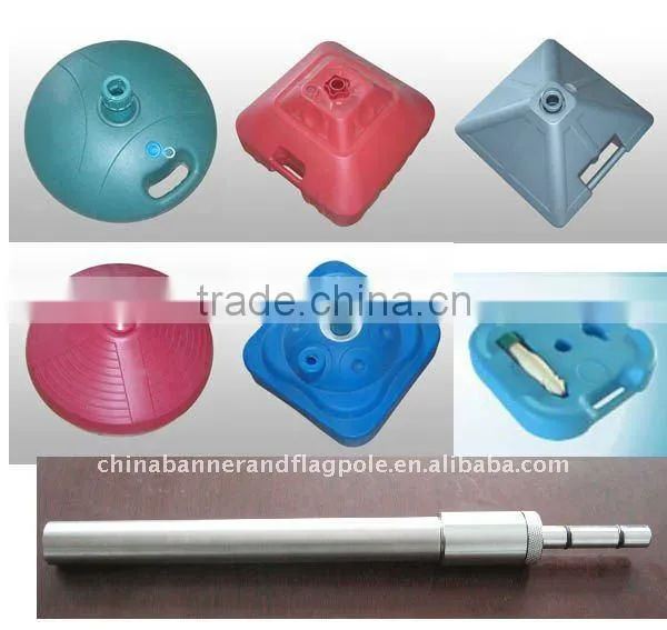 Flag banner pole base with ball bearing inside help pole banner stand well