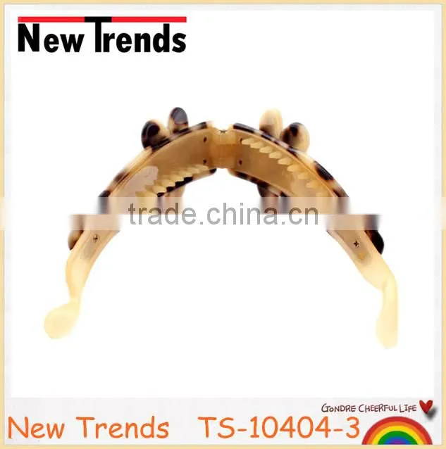 New arrival large beautiful tortoise flower hair clips with rhinestone