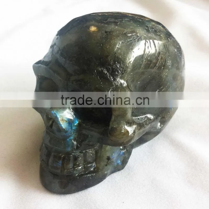 Labradorite Skull Gemstone Sculpture Decor