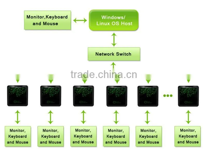 linux thin client with 3 USB ports HDMI port support windows and linux server for schools,computer lab,enterprise