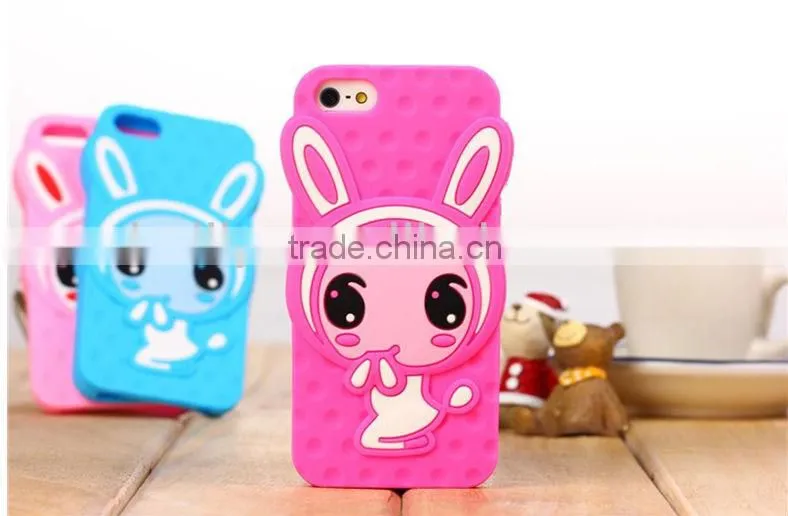 The high quality Dongguan factory manufacture silicone mobile phone cover for Shy Rabbit