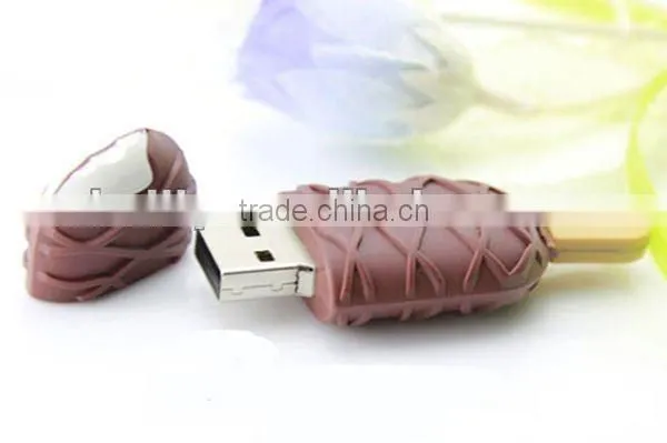 2013 the most popular and high quality chocolate ice cream silicone USB cover in summer