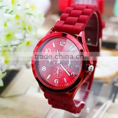 Popular Geneva Quartz Silicone Watch