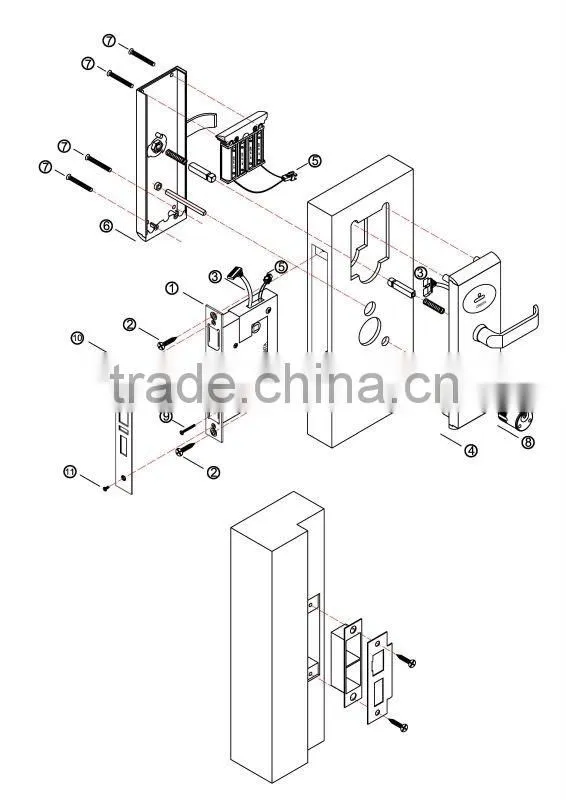 mag card door lock with stainless steel and 2 years warranty, hotel locks,door locks