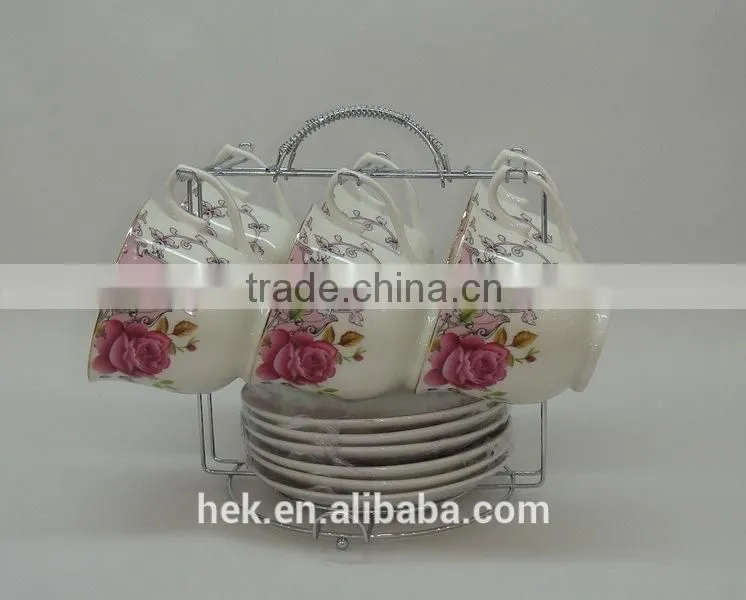 hot selling elegant colored cup and saucer