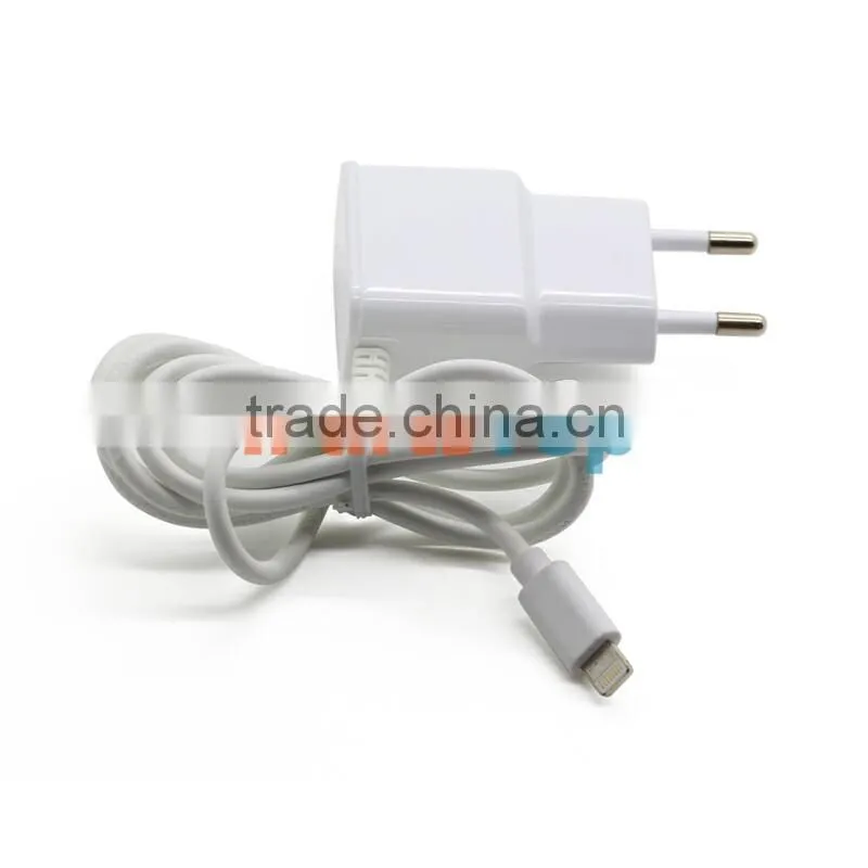 Wholesale EU AC Power Adapter ,European USB Charger With 8PIN USB Data Cable For iPhone 6 5S 5C iPad iPod