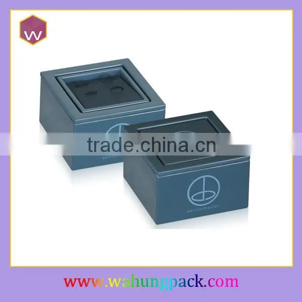 Black PU Leather Cufflink Storage Box Small Collection Box For Cufflinks Custom