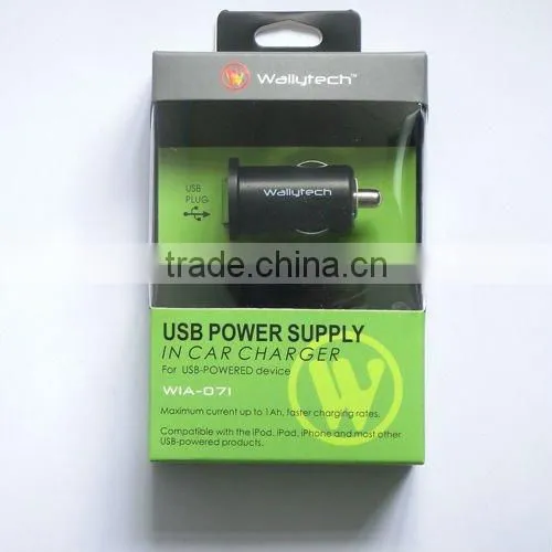 Wallytech WIA-071 Mini USB Car Charger For iPhone 4 3GS 3G For iPod For iPad For Mobile Phone