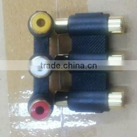 HIGH QUALITY 3 rca FEMALE Audio adaptOR rca jacks 3RCA Jack to 3RCA jack