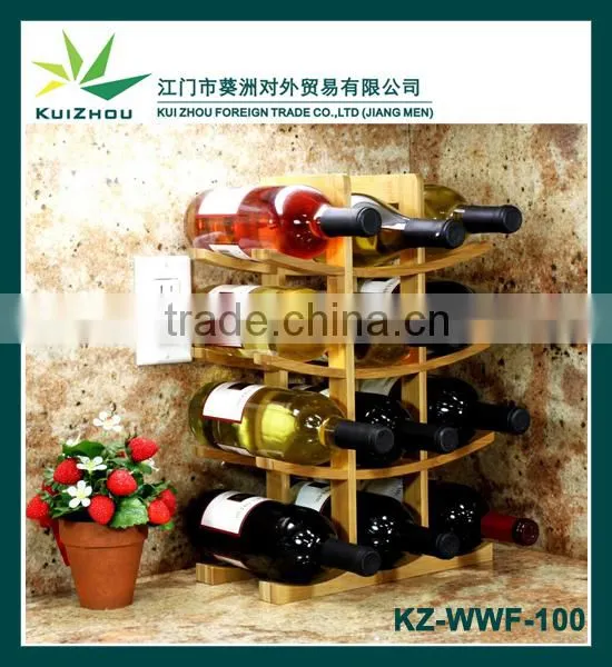 12-Bottle Bamboo Wine Rack