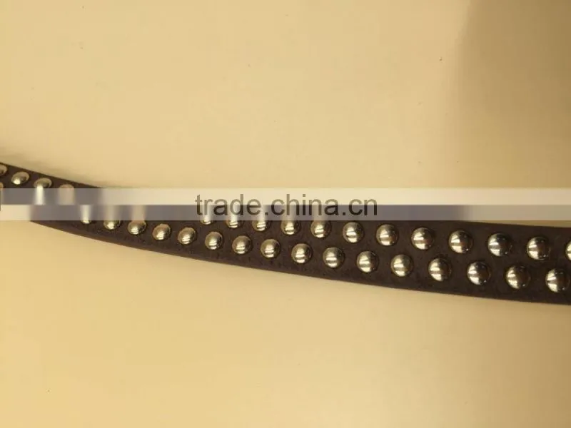 sued effect belt with gold color rivets