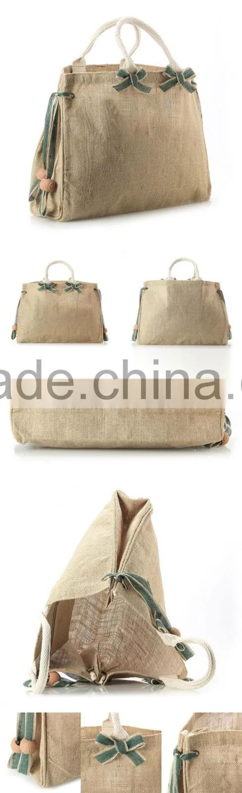 custom ladies used jute bag for shopping with custom logo