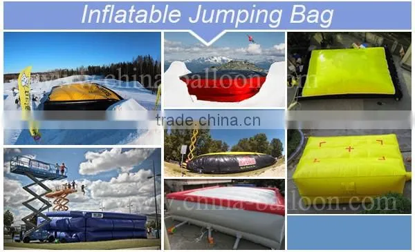 Blue and black color inflatable air bag/ inflatable stunt jump bag with high quality