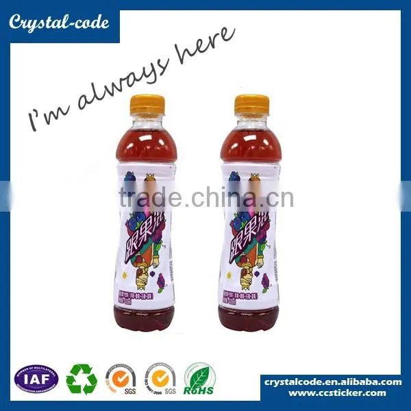 Shrink waterproof roll glossy colorful printing bottle label sticker