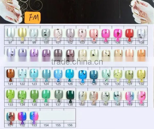 Free samples metallic colored acrylic artificial nail tips christmas decoration full cover color manicure fake nail tips