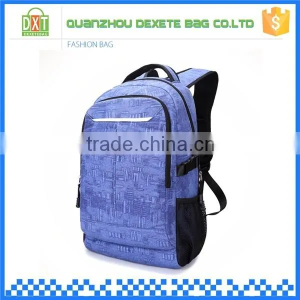 2016 Ladies multifunctional purple fashion travel printed canvas backpack bag