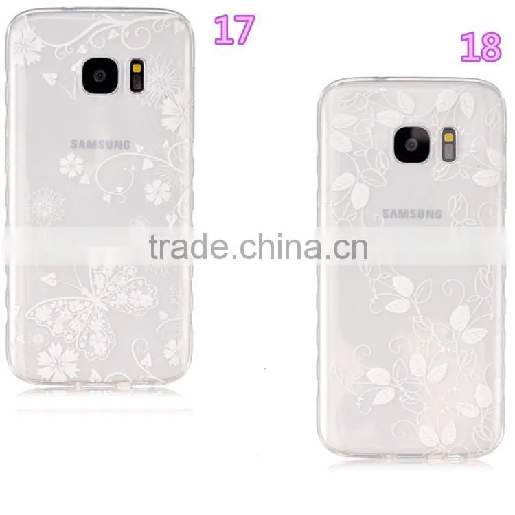 painted colored TPU Cover for Samsung Galaxy S7 edge S7 flowers Colorful soft tpu Case