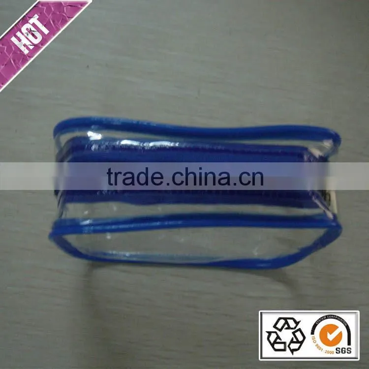 Chinese factory heat pressing clear pvc zipper bag