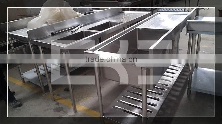 Hotel Kitchen Used Commercial Outdoor Stainless Steel Sink With Drain Board
