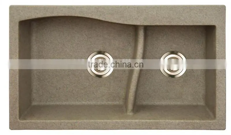 high back kitchen sink / acrylic stone kitchen sink,artificial stone double kitchen sink ,resin stone sink