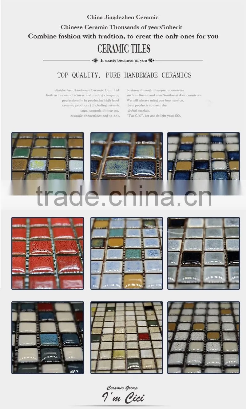 White ceramic mosaic for swimming pool tile CC-Z002