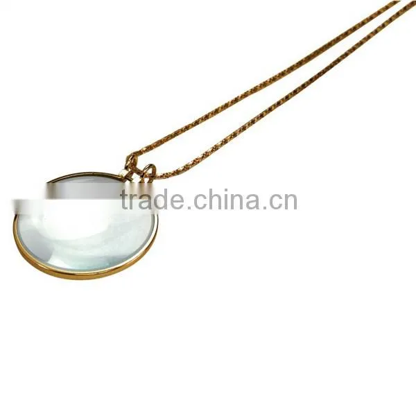 BJ62094-12092 6x Magnifier Pendant Gold Finish Necklace