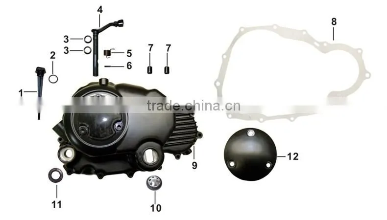 Motorcycle crankcase cover oil level gauge for TC200