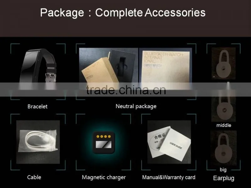 TOMI Latest product factory unique design mini smart wristband support Android smart phones