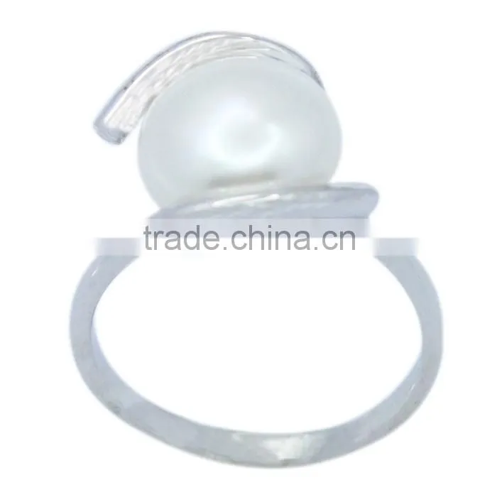 Pearl Gemstone Ring, Wedding Diamond Rings, White Gold Plated Diamond Ring