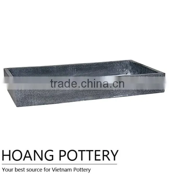 Low Black Terrazzo Flower Planter / Pot Wholesale