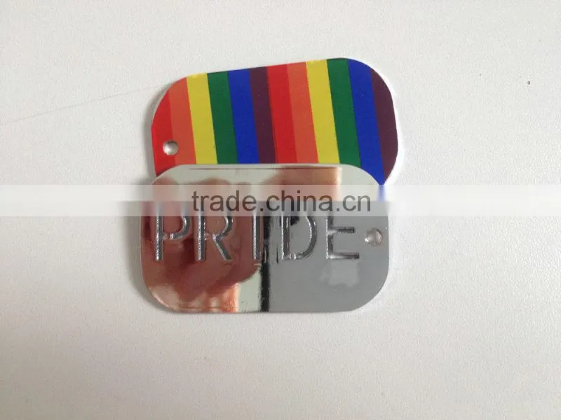 Wholesale gay pride metal dog tag, rainbow metal necklace for gift