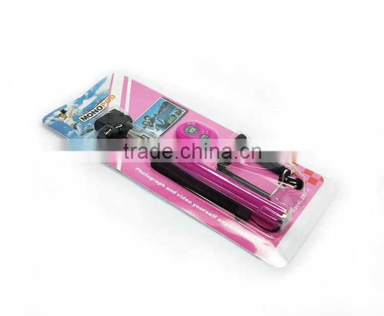 2015 new stick selfie with bluetooth custom selfie-stick for cell phone