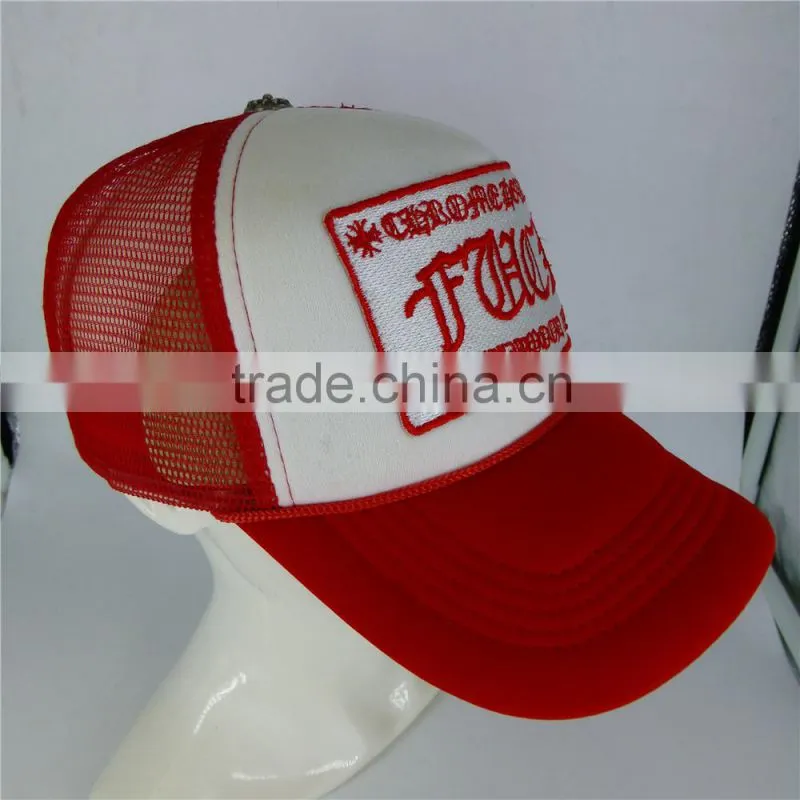 5-Panel High Profile Cheap Trucker Caps Mesh Caps With Embroidery Patch Logo